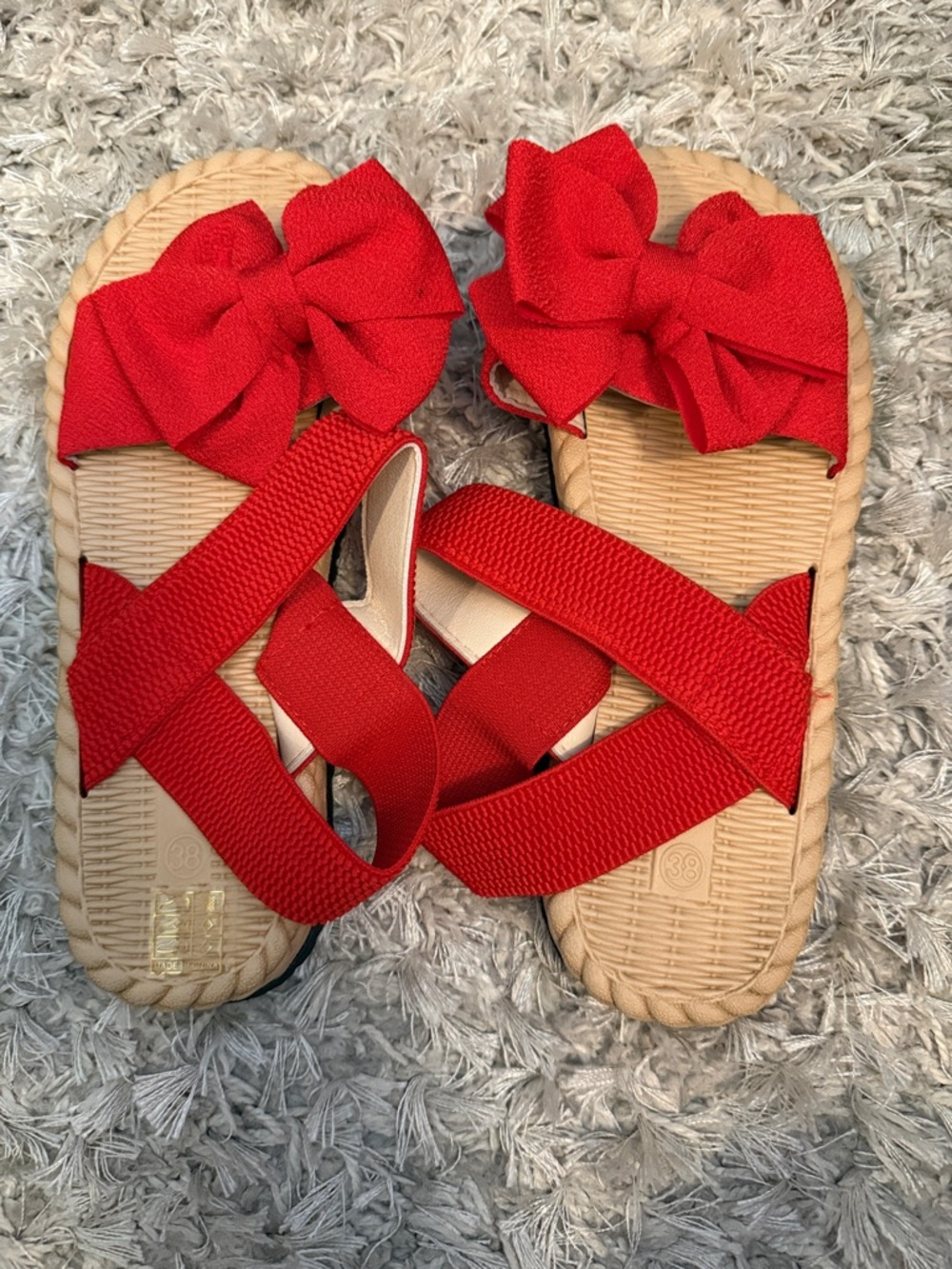 Red Bow Slide Sandals